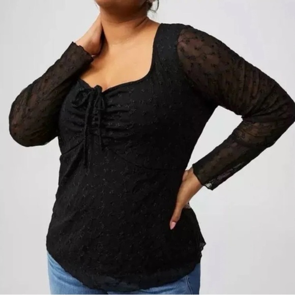 Torrid Black Sheer Lace Blouse - Picture 4 of 5